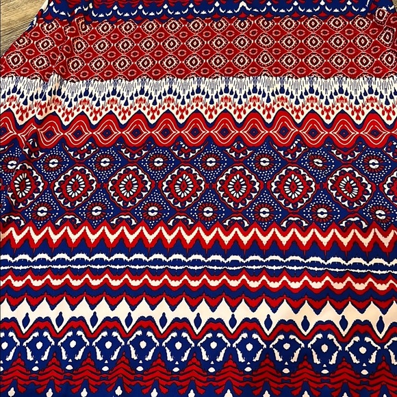 LuLaRoe Red, White and Blue A-Lin Simply Comfortable Midi Dress - Picture 6 of 9